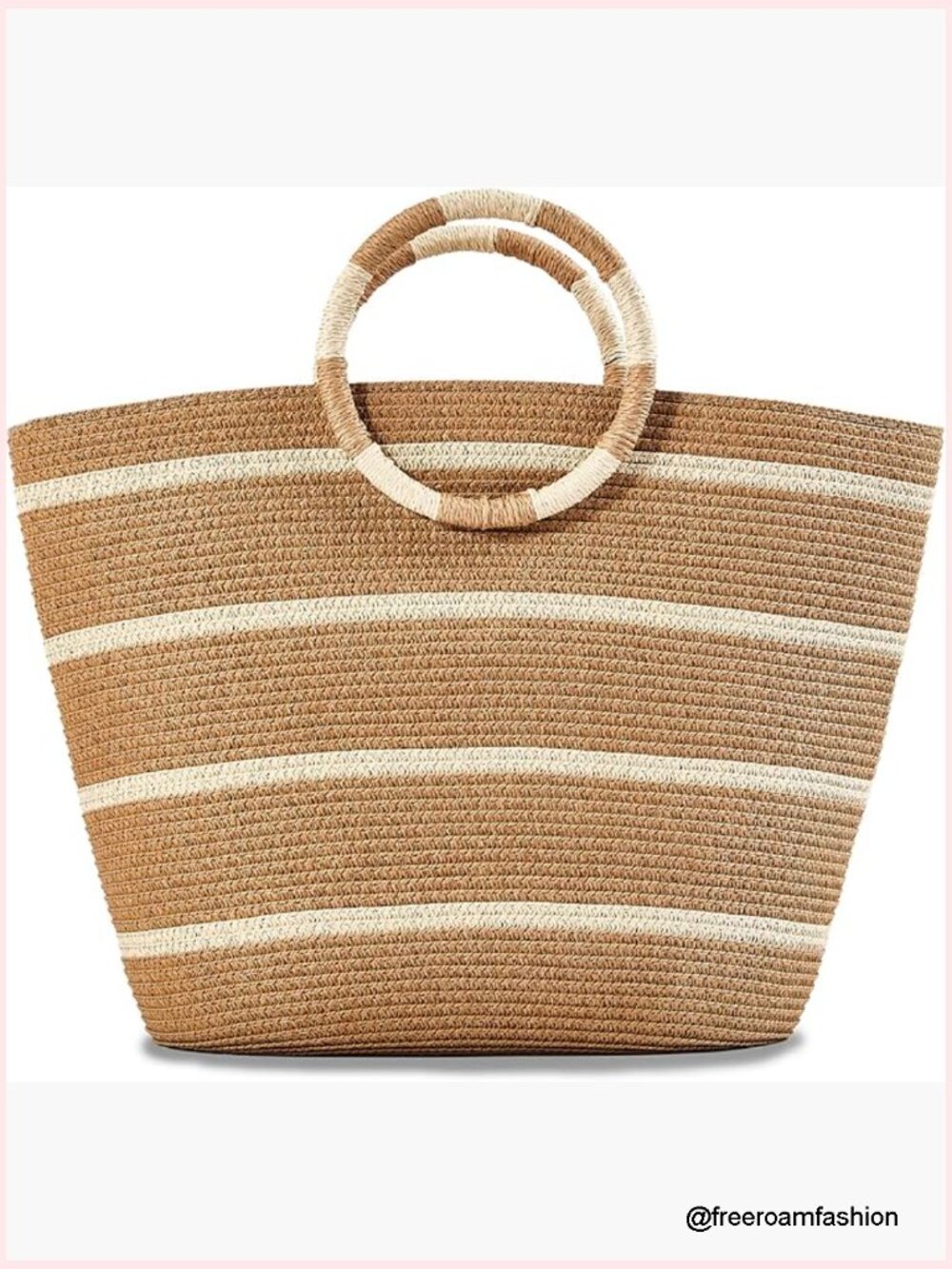 Large Woven Straw Tote Bag For Beach Travel Vacation Essentials